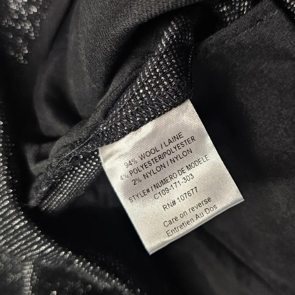 Alice + Olivia Women's Metallic Shimmer Wool Wide Leg Pants Size 8 Black Silver - Picture 7 of 9